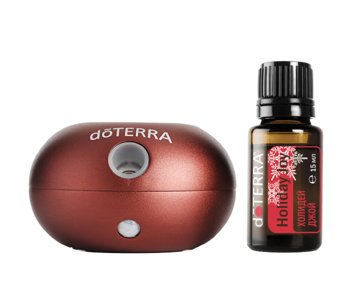 Набор doTERRA "Праздничный красный" портативный диффузор Bubble с датчиком движения и смесь "Холидей Джой", 15 мл