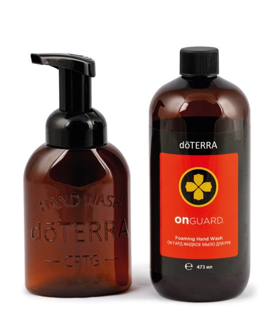Жидкое мыло для рук doTERRA "On Guard", 473 мл + диспенсер тёмный