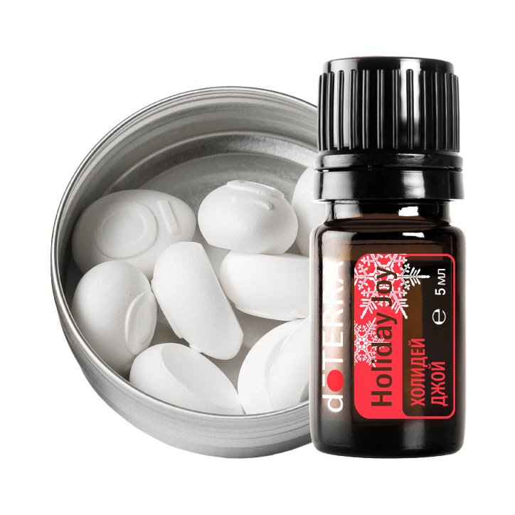 Набор doTERRA "Праздник в каждой капле" c пассивным диффузором из камешков и смесью "Холидей Джой", 5 мл