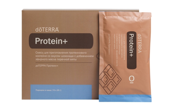 Протеин dōTERRA Protein+ со вкусом шоколада с добавлением эфирного масла перечной мяты