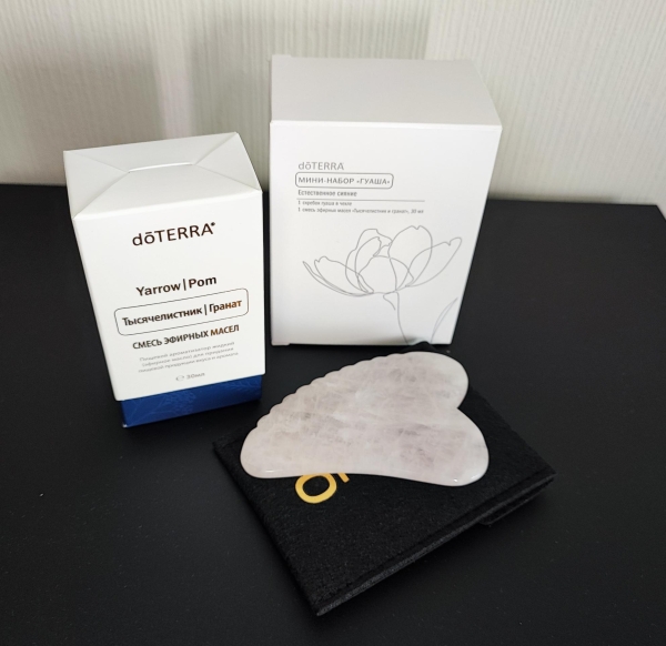 Коллекция красоты "Гуаша" скребок с маслом doTERRA Тысячелистник | Гранат, 30 мл - Наборы эфирных масел - Каталог товаров