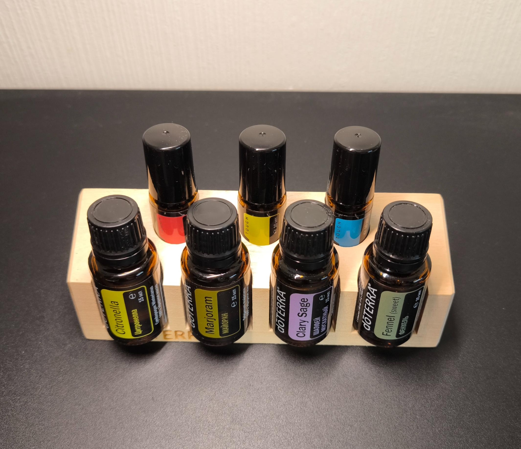 Деревянная подставка для масел doTERRA (для 3 роллеров и 4 масел по 15 мл) - Для использования масел - Каталог товаров