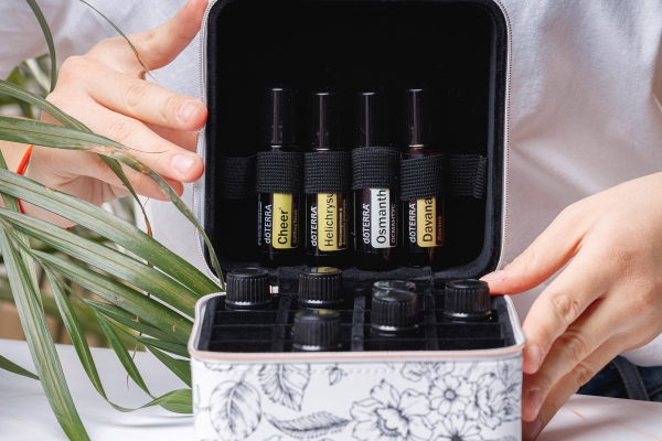 Органайзер для хранения масел с черно-белым принтом doTERRA (на 16 + 6 масел) - Для использования масел - Каталог товаров