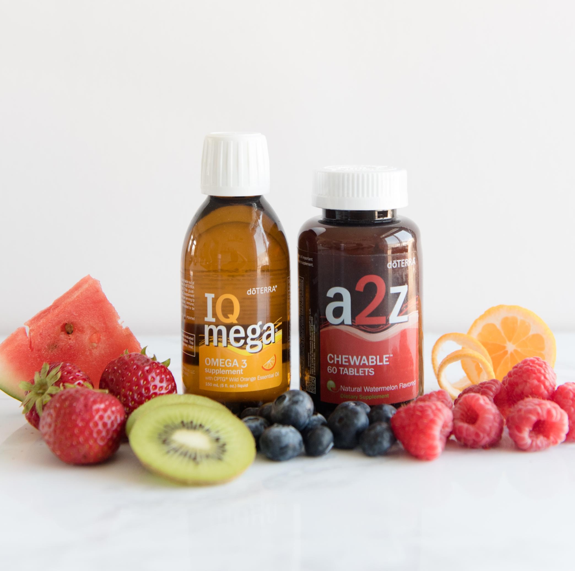 Набор doTERRA Витаминный комплекс a2z Chewable и IQ Mega для детей и взрослых, 60 шт и 150 мл - Пищевые добавки - Каталог товаров