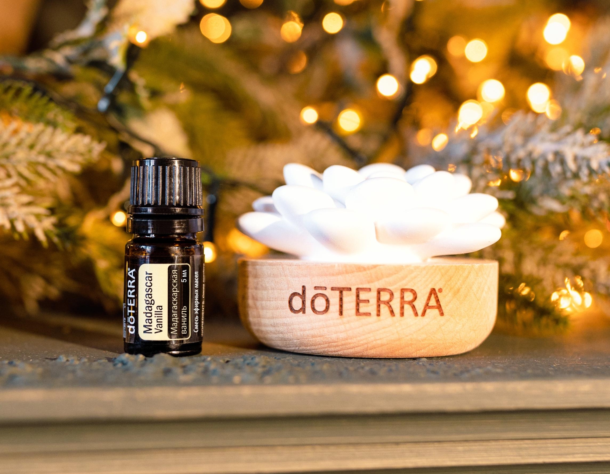 Набор "Зимний сад" doTERRA с ванилью и керамическим диффузором, 5 мл - Наборы эфирных масел - Каталог товаров