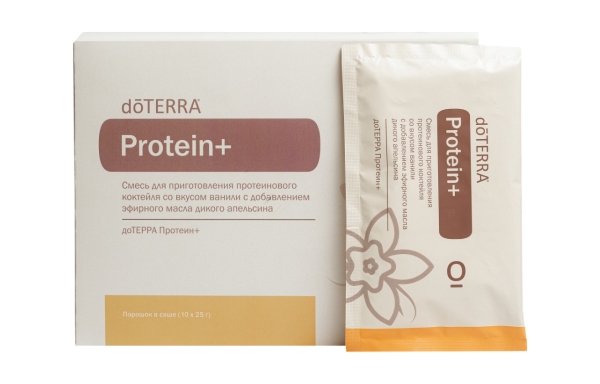Протеин dōTERRA Protein+ со вкусом ванили с добавлением эфирного масла дикого апельсина